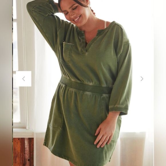 Daily Practice by Anthropologie khaki green Utility dress 2X - Picture 1 of 6